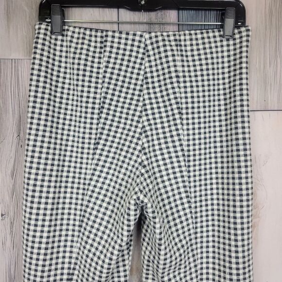 Maeve The Margot Cropped Kick Flare Pants Plaid Black White Size Small - Picture 7 of 8